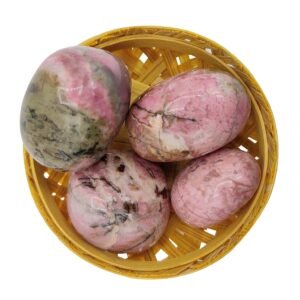 Rhodochrosite Tumbled Stone 200 Grams in Basket – Reiki Healing Crystals